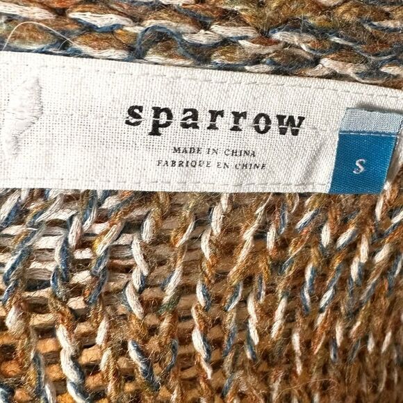 Anthropologie Sparrow Multi Color Open Front Linen/Wool Cardigan Size Small 📦 - Picture 5 of 10